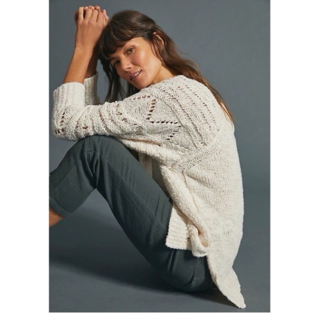 Anthropologie Pilcro Luna Pointelle Tunic Sweater